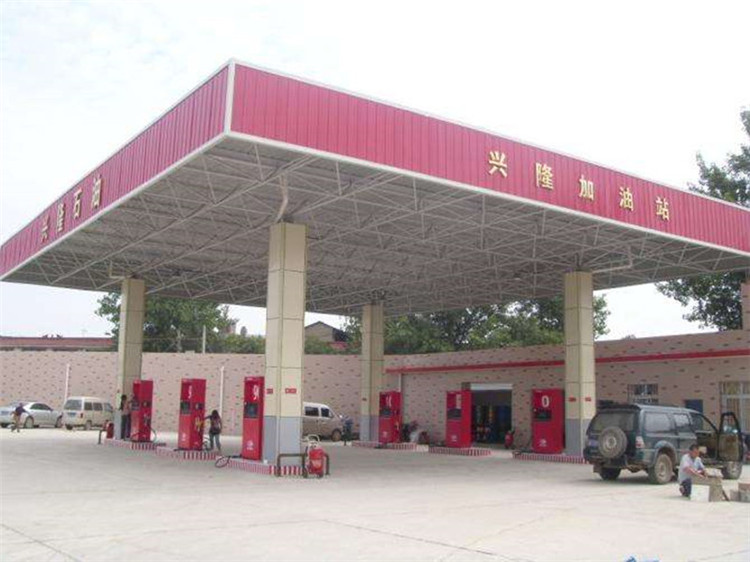 姜堰加油站钢结构网架案例9