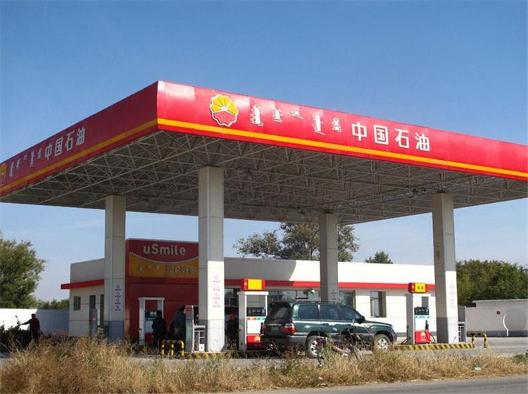 姜堰加油站钢结构网架案例1